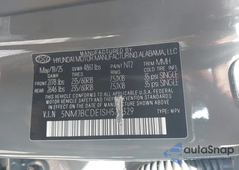 2025 Hyundai Tucson Sel z USA, uszkodzony, nr VIN 5NMJBCDE1SH579329